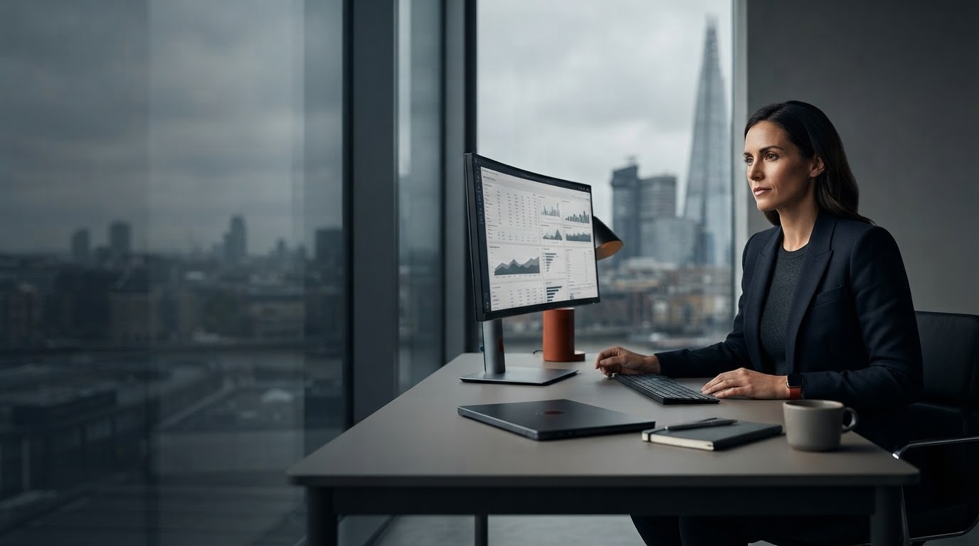 Spike Flarex Nx data analysis interface displayed over a financial workspace